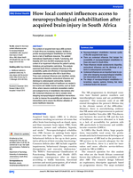 How local context influences access to neuropsychological rehabilitation after acquired brain injury in South Africa