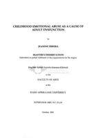 Childhood emotional abuse as a cause of adult dysfunction