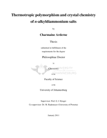 Thermotropic polymorphism and crystal chemistry of n-alkyldiammonium salts