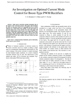An investigation on optimal current mode control for boost-type PWM rectifiers