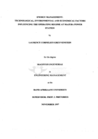 Energy management : technological, environmental and economical factors influencing the operating regime at Majuba Power Station