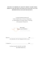 The effect of chiropractic adjustive therapy and dry needle therapy in the treatment of inter-scapular pain due to active rhomboid minor and major trigger points