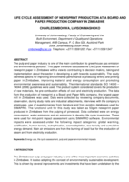 Life cycle assessment of newsprint production at a board and paper production company in Zimbabwe
