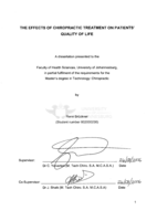 The effects of chiropractic treatment on patients' quality of life