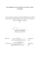 The chiropractic management of carpal tunnel syndrome