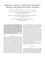Impedance analysis of a power line distribution network using short-time Fourier transform