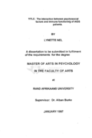 The interaction between psychosocial factors and immune functioning of AIDS patients