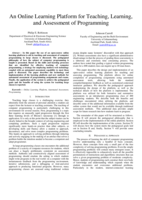 An online learning platform for teaching, learning, and assessment of programming
