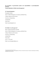The devolution of governmental powers and responsibilities in post-independent Zimbabwe