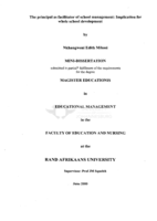 The principal as facilitator of school management : implication for whole school development