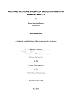 Preferred gradients : evidence of emergent symmetry in financial markets