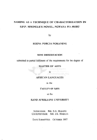 Naming as a technique of characterization in S.P.P. Mminele's novel, Ngwana wa mobu