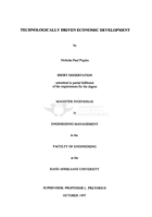 Technologically driven economic development