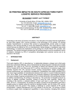 3D printing impacts on South African third party logistic service providers
