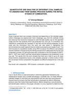 Quantitative XRD analysis of different coal samples to understand their ashing process during the initial stages of combustion