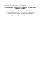 Hybrid neurofuzzy wind power forecast and wind turbine location for embedded generation