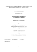 The childbirth experience of parents who received antenatal education