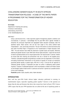Challenging gender equality in South African transformation policies ‒ a case of the white paper :  a programme for the transformation of higher education