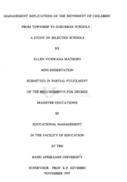 Management implications of the movement of children from township to suburban schools : a study of selected schools