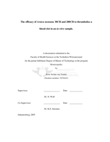 The efficacy of Arnica montana 30CH and 200CH to thrombolise a blood clot in an in-vitro sample