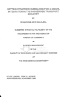 Setting strategic guidelines for a modal integration in the passenger transport industry