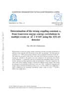 Determination of the strong coupling constant αs  from transverse energy–energy correlations in multijet events at √s = 8 TeV using the ATLAS detector