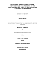 The feeding behaviour and general histological characteristics of the gastrointestinal tract of South African cave-dwelling amphipods