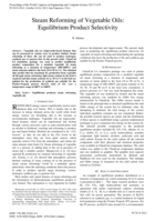 Steam reforming of vegetable oils : equilibrium product selectivity