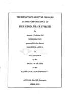 The impact of parental pressure on the performance of high school track athletes