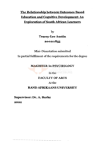 The relationship between outcomes based education and cognitive development : an exploration of South African learners