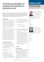 The failure probability of welded steel pipelines in dolomitic areas