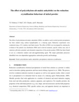 The effect of poly(ethylene-alt-maleic anhydride) on the reduction crystallization behaviour of nickel powder