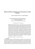 Biomass reduction of manganese ore in the presence of carbon monoxide
