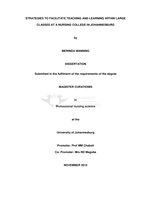 Strategies to facilitate teaching and learning within large classes at a nursing college in Gauteng