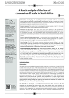 A Rasch analysis of the fear of coronavirus-19 scale in South Africa