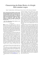 Characterising the brake blocks of a freight rail container wagon