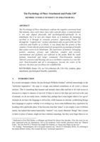 The psychology of place attachment and Psalm 128