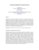 Electronic asssessment in higher education