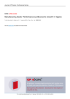 Manufacturing sector performance and economic growth in Nigeria