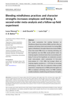 Blending mindfulness practices and character strengths increases employee well‐being : a second‐order meta‐analysis and a follow‐up field experiment
