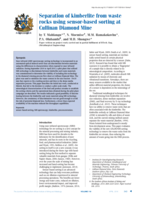 Separation of kimberlite from waste rocks using sensor-based sorting at Cullinan Diamond Mine