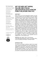 Art or dark art? moral failure and ethical obligation in South African public relations practice