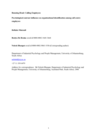 Psychological contract influence on organisational identification among call centre employees