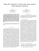 Mean life estimation of metal oxide surge arresters under harmonic distortion