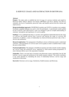 E-service usage and satisfaction in Botswana