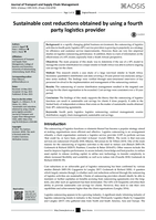 Sustainable cost reductions obtained by using a fourth party logistics provider