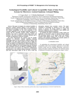 Technological feasibility and cultural acceptability study of solar power systems for microwave assisted sandstone artisanal mining