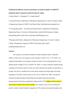 Predicting the influence of process parameters on tensile strength of AA6061/TiC aluminum matrix composites produced using stir casting