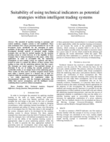 Suitability of using technical indicators as potential strategies within intelligent trading systems