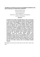 The impact of point-of-sale data in demand planning in the South African clothing retail industry